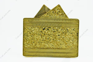 Pochette de soirée de luxe artisanale en laiton incrusté de nacre indienne, sac de créateur pour femme, idéal pour les mariages et les fêtes - Product Image 4