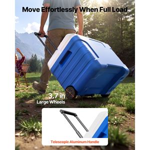 Glacière rigide portable à roulettes 45QT, étanche, conserve la fraîcheur pendant 48 heures - Product Image 4