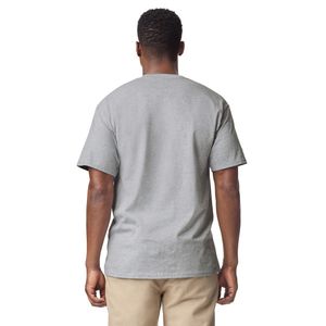 Camiseta Deportiva Larga de Color Gris para Adultos, Camiseta de Algodón Premium de Corte Largo, Manga Corta, Informal, Cómoda, Transpirable, Prenda Lisa - Product Image 2