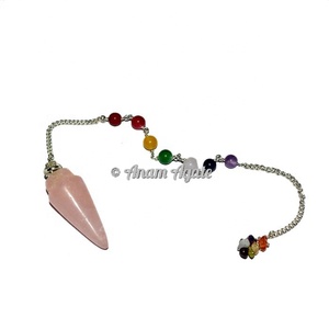 Acheter en ligne Crystal Quartz Chakra 3pcs Pendules de radiesthésie Vente en gros Meilleurs prix Pendules en cristal de l'Inde - Product Image 3