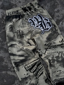 Men's DTG Printed <b>Fleece</b> <b>Joggers</b> Vintage Street Art Sweatpants Elastic Waist Straight Leg Winter Screen Print Trousers - Product Image 6