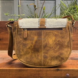 ใหม่กระเป๋าถือพาดลำตัวหนังวัวสำหรับผู้หญิงกระเป๋าสะพายไหล่สำหรับเดินทางมีลวดลายที่ไม่ซ้ำใครพร้อมหัวเข็มขัดตะเข็บวิปทิชกระเป๋าทรงอานม้าแบบวินเทจ - Product Image 5