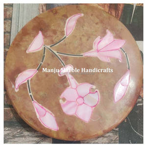 กระจกหินสบู่ที่ออกแบบด้วยมือรูปทรงวงกลมพร้อมด้วยร่มเงามุกด้านบนสร้างอาคารที่มีคุณภาพสำหรับของขวัญตกแต่งบ้าน - Product Image 6