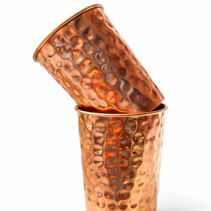 Distributor Choice Copper Glass Tumbler Supplier Ayurvedic Drinking Water Cup Bulk Export Metal <b>Drinkware</b> India - Product Image 1