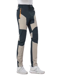 Pantalones Deportivos Ligeros para Hombre, Cintura Elástica, Corte Ajustado, Bloques de Color y Bolsillos con Cremallera, Mezcla de Nailon, para Senderismo, Camping y Deportes - Product Image 2