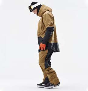 Combinaison de ski unisexe personnalisée de haute qualité avec design à panneaux, imperméable, isolée, à capuche, grande taille, avec fermeture éclair - Product Image 2