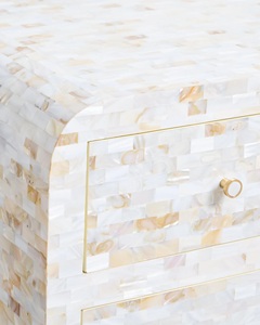 Modern Mother Of Pearl Inlay <b>Chest</b> Of Drawers 4 Drawers <b>Storage</b> Cabinet Living Room Furniture Midcentury Design - Product Image 3