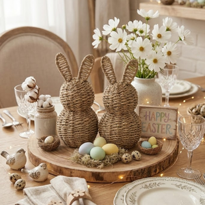 Escultura Decorativa de Conejos de Pasto Marino al Por Mayor al Mejor Precio para Decoración de Primavera y Pascua, Hecho en Vietnam - Product Image 3