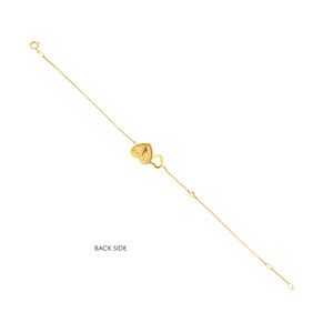 Bracelet de luxe en or double cœur avec diamants CZ pour femmes |   Bracelet chaîne romantique réglable - Product Image 2