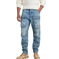 Pantalones Vaqueros Cargo Rovic OEM ODM, Corte Recto y Holgado, Tridimensionales, con Múltiples Bolsillos, Transpirables, con Estampado de Patchwork, para Hombre, Otoño