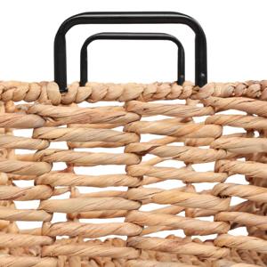 Ensemble de 3 paniers de rangement en jacinthe d'eau avec poignées métalliques, faits à la main, vente en gros, écologiques, fabriqués au Vietnam - Product Image 5