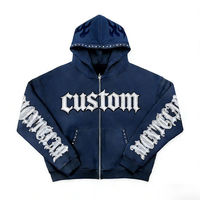 Sudadera con capucha de felpa estilo jersey con cremallera, diseño personalizado, novedad, para invierno y otoño, estilo hip hop, oversize, vintage, transpirable