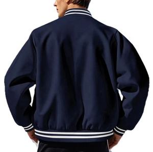 Chaqueta Universitaria Retro Personalizada, Estilo Bomber Vintage con Letras Bordadas, Cuerpo de Lana, Mangas de Cuero, Ecológica, Impermeable, para Béisbol - Product Image 6