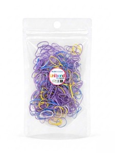 Élastiques à cheveux Unibond TPU miniatures violets, fabriqués en Corée, style simple, unisexe, usage quotidien, emballage en sachet OPP. - Product Image 1