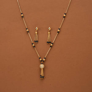 Exportateur de bijoux fantaisie en Inde, collier Mala délicat en zircone cubique avec placage or - Product Image 1