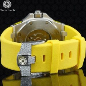 Charm Jewells Montre de luxe en acier inoxydable, boîtier carré, résistante à l'eau 10 bars, cadran analogique, mouvement mécanique 43 mm, date automatique - Product Image 4
