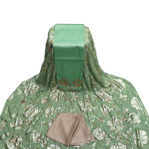 Tissu africain de luxe bleu Fransawi Dirac 100% polyester, broderie florale et travail de sequins, élégant pour mariage et fêtes - Product Image 4