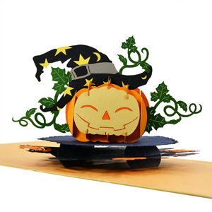 Fantasma de Halloween calabaza personalizada 3D tarjeta de felicitación emergente para coleccionar trato o truco - Product Image 5