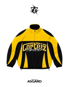 Yellow Black Corteiz Sport <b>Zip</b> <b>Up</b> <b>Jacket</b> & Pants Set | Oversized Streetwear Tracksuit | OEM Private Label Manufacturer - Product Image 2