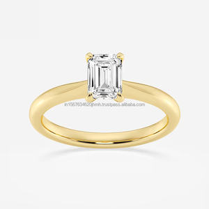 Bague vintage en or 14 carats pour femme IGI/GIA certifiée perle de diamant émeraude cultivée en laboratoire ensemble de bijoux fins principaux cadeau de mariage de fiançailles - Product Image 4