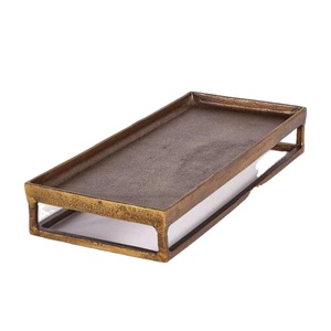 Decorative Antique <b>Trays</b> Stand Anti Slip Heavy Duty Fruits <b>Snacks</b> <b>Tray</b> Table Accessories Metal Serving <b>Trays</b> & Dish And Platter - Product Image 1