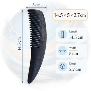 Peigne à cheveux artisanal moderne SOFIYA CRAFT en corne de buffle, forme naturelle, à dents fines, antistatique, outil de coiffage et d'entretien - Product Image 2