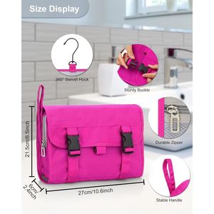 Bolsa de Aseo Colgante de Gran Capacidad Relavel para Mujer, Organizador de Artículos Esenciales de Viaje, Estuche de Maquillaje con Práctica Función para Colgar - Product Image 2