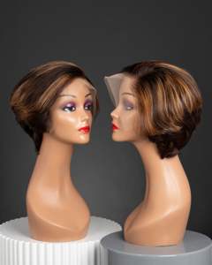 Perruque de luxe en cheveux vierges non traités vietnamiens de 30 pouces, qualité Remy, pour femmes noires, coupe dégradée, cuticules alignées, dentelle simple, douce - Product Image 5