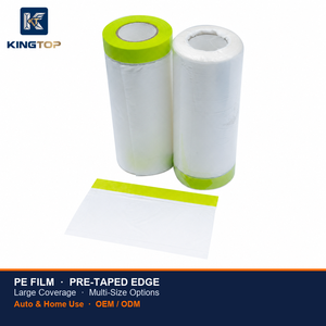 Película de Enmascaramiento Automotriz Verde Preencintada, Suave y Lisa, con Respaldo Electrostático de HDPE para Pintura en Aerosol de Carrocería - Product Image 2