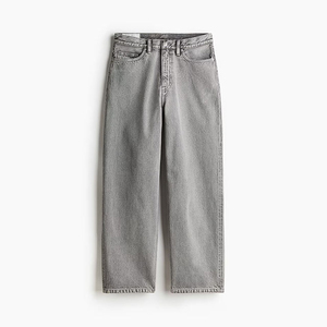 Trendy Winter Knitted Men Denim <b>Jeans</b> Cotton Breathable Washed Straight Solid Color <b>Elastic</b> <b>Waist</b> Custom OEM Service - Product Image 3