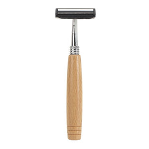 Rasoir de sécurité à double tranchant personnalisé 2026 avec manche en bois naturel, rasoir à raser, épilateur avec 10 lames - Product Image 2