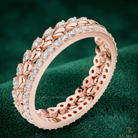 Anillo de Eternidad con Diamantes Cultivados en Laboratorio Certificados por IGI para Mujer |   Anillo de Boda Apilable de Oro Sólido de 9K, 10K, 14K y 18K |