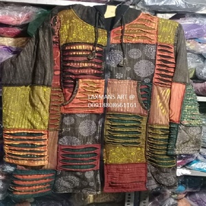 Sudadera con Capucha Unisex 100% Algodón, Diseño Nepalí de Invierno, con Cierre, Diseño de Parches, Transpirable, Antiencogimiento, India - Product Image 2
