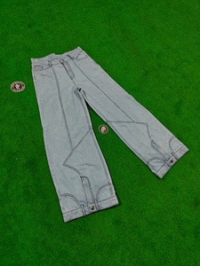 Denim Manufacturer Custom Vintage Wash Blank Oversized <b>Jeans</b> Streetwear Straight Wide Leg Baggy Cotton Denim Pants <b>Jeans</b> for Men - Product Image 4
