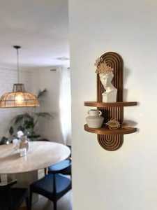 Modern Cross Shaped Wooden Adjustable Non-Folding <b>Wall</b> <b>Shelf</b> Set Modular <b>Floating</b> Display Rack Living Room <b>Wall</b> Mounted Storage - Product Image 3