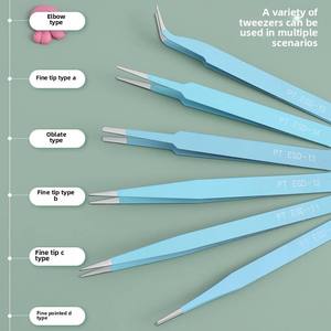 Kit d'outils de réparation et d'entretien pour extensions de cils 6 en 1, pinces antistatiques en acier inoxydable noir ESD, par Dentavex Corporation - Product Image 4