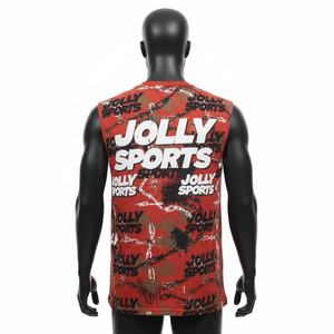 Camiseta sin mangas para hombre, de algodón grueso, con estampado personalizado, logotipo serigrafiado, estilo urbano, 100% algodón, corte holgado. - Product Image 2