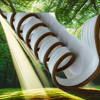 Cordons de lacet plats tressés robustes et écologiques de 10 mm, 100 % polyester, marron et blanc, pour vêtements, sacs, chaussures et textiles de maison