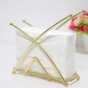 Gold Metal Napkin Holder Heart Shape Curved Frame Upright Tissue Organizer Elegant Kitchen Dining <b>Table</b> Accessory - Product Image 3