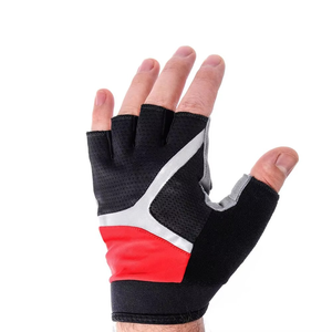 Guantes de Ciclismo de Medio Dedo Grises con Acolchado Negro y Diseño Transpirable para Ciclismo Deportivo - Product Image 5