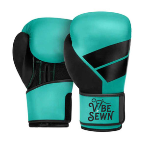 Vibe Sewn High Quality Leather Boxing Gloves Custom Made with Adjustable Hook and Loop Closure Customizable Logo on <b>Strap</b> - Product Image 1