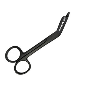 กรรไกรตัดผ้าพันแผลสแตนเลสสีดำแบบแมนนวลสำหรับพยาบาล พร้อมโลโก้สั่งทำได้ ราคาขายส่ง สำหรับงานพยาบาลมืออาชีพและงานฉุกเฉินทางการแพทย์ - Product Image 5