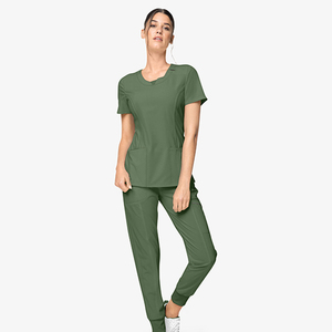 Hauts de blouse en polyester tricoté pour femmes 2026, couleur et logo personnalisés, manches courtes, confortables, pour usage hospitalier, détection des aiguilles, vente en gros - Product Image 6
