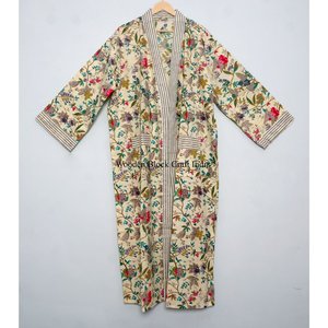 Kimono de Manga Larga 100% Algodón, Ecológico, Transpirable, con Estampado Digital, Corte Regular, Aprox. 50 Pulgadas, Talla Única, Proveedor de India - Product Image 3