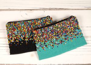 Pochette à monnaie brodée de perles, Porte-monnaie brodé de perles, Portefeuille brodé de perles fait main, Pochette à bijoux brodée de perles - Product Image 3