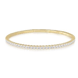 3.8 CT Lab Grown Diamond Flexible <b>Bangle</b> IGI Certified Full Diamond <b>Bangle</b> <b>Bracelet</b> 10KT White Gold Rhodium Plated Luxury Bridal - Product Image 3