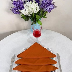 Serviettes en coton uni rectangulaires orange, décoration de table, faites à la main, lavables en machine, style simple, usage domestique - Product Image 4