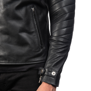 Unisex Black Genuine Leather <b>Waterproof</b> Breathable Eco-Friendly Windproof Bomber <b>Jacket</b> Slim Fit Casual <b>Winter</b> Custom ODM - Product Image 6