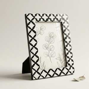 Vellora Artisan Resin <b>Picture</b> <b>Frame</b> Luxury Handcrafted Abstract Inlay <b>Frame</b> with Contemporary Black & <b>White</b> Design, Custom - Product Image 1