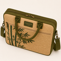 Sac à dos pour ordinateur portable en jute durable et écologique, fermeture éclair, grande capacité, style professionnel, bandoulière, pochette pour documents, pour le travail